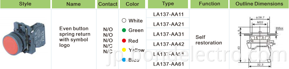 XB5-AA31 AA42 Pushbutton Switch